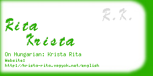 rita krista business card